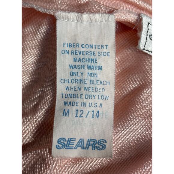 Vintage Baby Pink Lace Slip Maxi Dress 70s Nylon Nightgown Romantic Boudoir - Picture 7 of 13